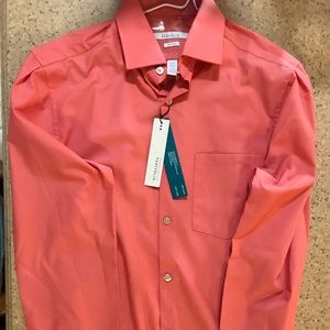 Perry Ellis Portfolio Spiced Coral Stretch Shirt.